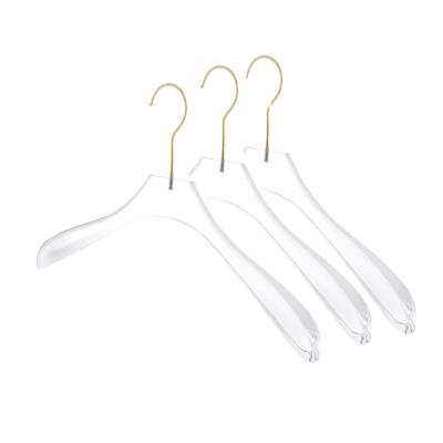 China Good Quality Eco-friendly Clear Hangers For Clothing Custom Logo Luxury Acrylic Clothes Hanger for sale