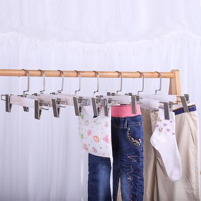 China Modern cheap white solid wood wooden clothes hanger for kids clothing store kids pants hanger for sale