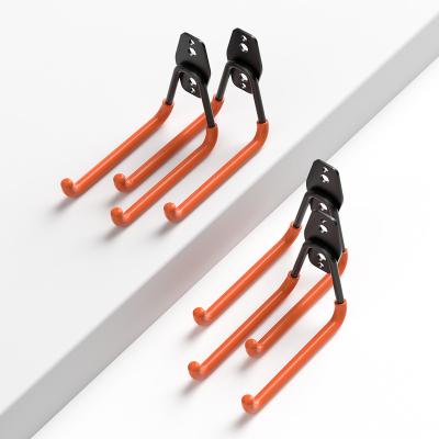 China Durable Tool Storage Hanger Ladder Hook Heavy Duty Iron PVC Coating Garage Service Hooks for sale