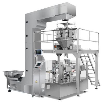 China Food cafe dried fruit chocolate bar doypack multihead weigher packaging machine for sale