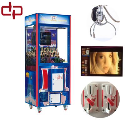 China Heat-tempered glass ; Customized Cheap Small PC LED Screen Games Arcade Game Claw Machine Toy Crane With Bill Acceptor For Shopping Mall for sale