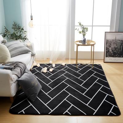 China Velvet Washable Geometric Soft Area Rugs Fluffy Pattern Rugs For Bedroom Rugs For Living Room for sale