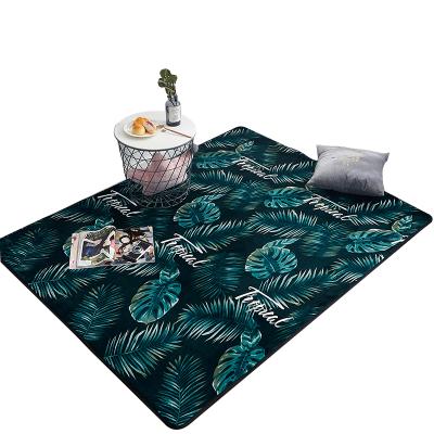 China European and American Style Leaves Design Velvet Soft Area Rugs Plush Rugs for Bedroom Rugs for Living Room for sale