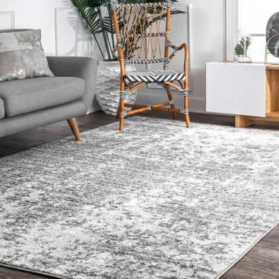 China Washable Custom Modern Mist Gray Area Rug PVC Carpet Living Room for sale