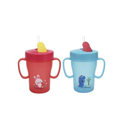 China ODM 200ml Washable Kids Learning Drinking Cup Silicone Baby Water Bottle Sippy Cup With Straw for sale