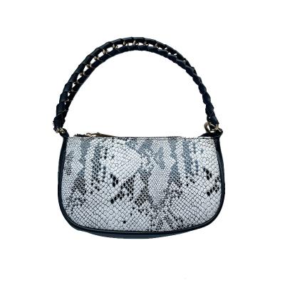 China Luxury Designer Ladies Snakeskin Luxury Handbag Fashion Handbags Python Black Handbag PU Leather Genuine Leather Women Handbags for sale