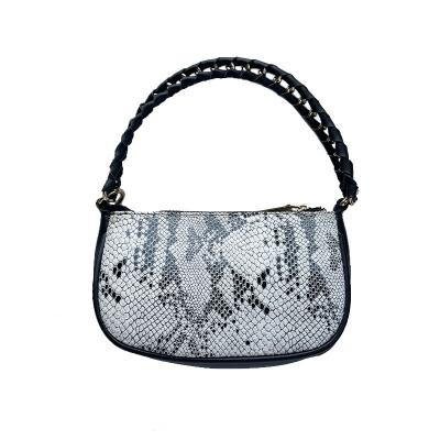 China Luxury Designer Ladies Snake Pattern Handbag Snake Pattern Handbags PU Leather White Brand Bags Luxury Women Handbags for sale