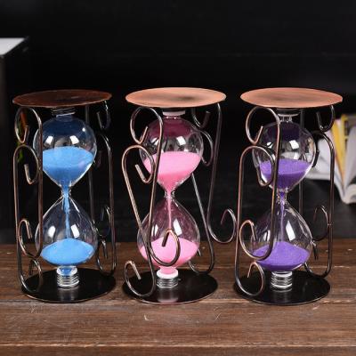 China Heart Shaped Round European Copper Europe Metal Craft Art Hourglass for sale