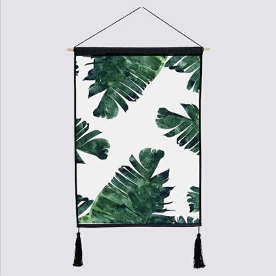 China Original Coastal Tapestry Nordic Decorative Cloth Fabric Background Series Green Plant Hanging Picture for sale