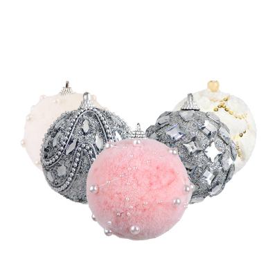 China Wine Christmas Bubble Ball Christmas Tree Ornament Plaster Decoration Ball Pendant Flocking Ornaments for sale