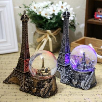 China Europe Resin Craft Vintage Building London Big Ben Crystal Ball Teacher's Day Gift for sale