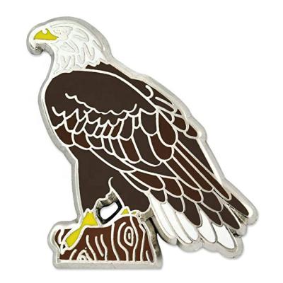 China Europe Bird Silver Nickel Plated Custom Shaped Lapel Pins Hard Enamel Lapel Pins for sale