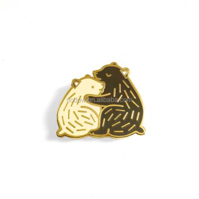 China Europe Soft Enamel Bear Pins, Bear Enamel Pin, Hugging Pins for sale