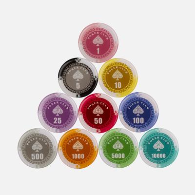 China YH 6.5g Soft Surface Light Chips Professional Quality Small Hearts Casino Smooth Acrylic Poker Chips for sale