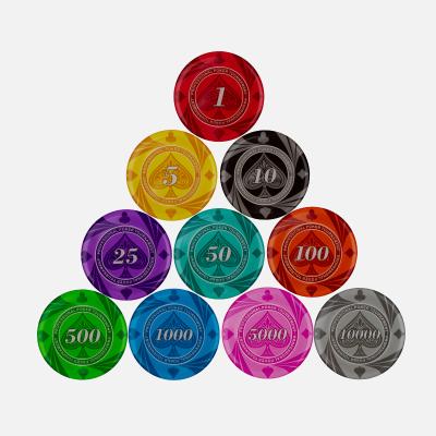 China Acrylic Poker Chips For Casino Chips Big Hearts Customized Logo YH Soft Outdoor Professional Grade for sale