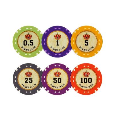 China YH Game 14g 40mm Diamond Printing Clay Casino Poker High Quality Chips Custom Texas Poker Casino Chips For Gambling for sale