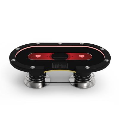 China Exquisite Casino Club YH High Quality Element One Layer LED Cup Texas Table With Armrest Stainless for sale