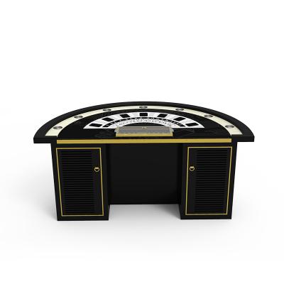 China Casino Club YH Exquisite Workmanship Various Types Blackjack Poker Table With Gold Chips Tray for sale