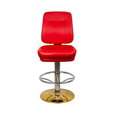 China YH Softness Hot Selling Red Leather Adjustable Chair Height Merchant Chair With Metal Pedals For Casino Club for sale