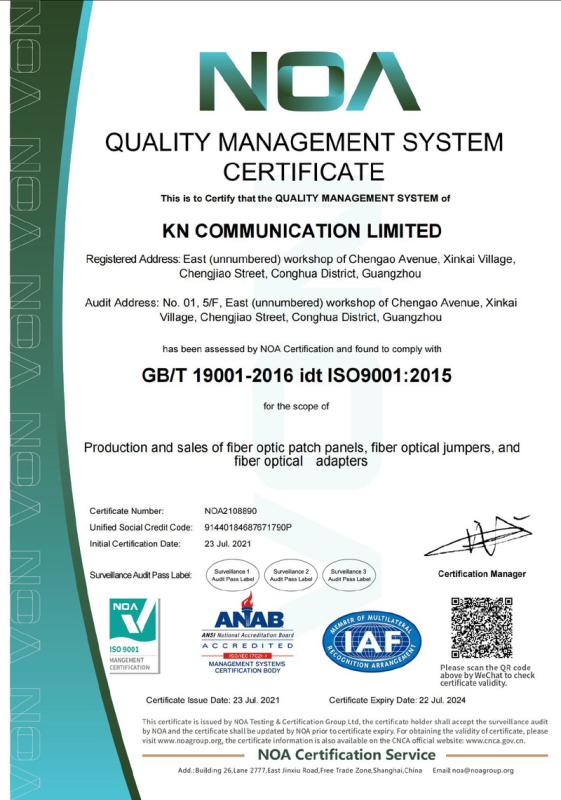 ISO9001 - KN Communication Limited