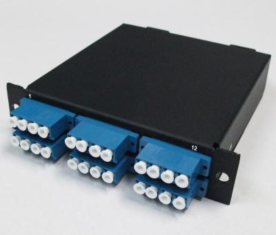 China Fiber Network Communication MPO 24 Port ODF 12 Fiber Optic Fiber Optic Patch Panel With Fiber Optic Cassettes for sale