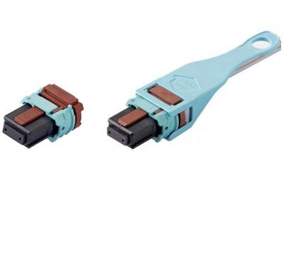 China Mini Short MPO Fiber Optic Network Communication Cable Connector Micro Connector Supplier Flat Mop Fiber Optic Connector for sale