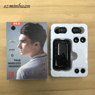 China 2021 Factory Price F9 Tws Headphones Powerbank Waterproof Wireless Power LCD Show F9 Earbuds Radio Headphones for sale