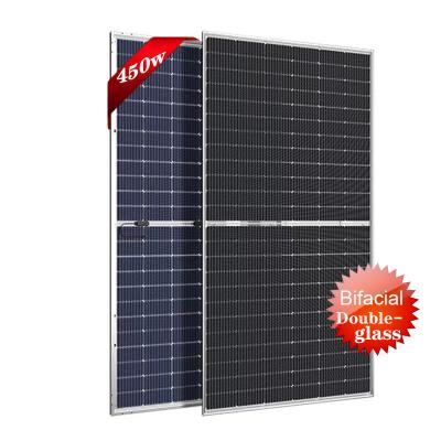 China Solar Powered System Double Sided Glass Solar Photovoltaic Panels Double On Grid 600 550 Watt 540w 48v 500with Solar Panels for sale