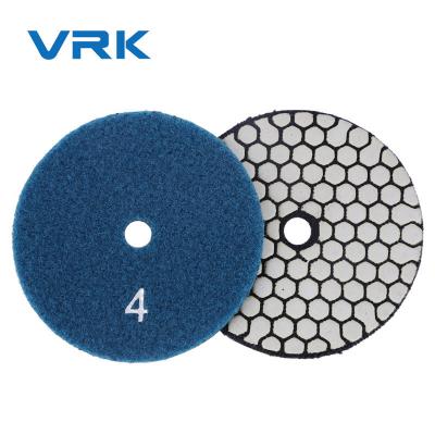 China Cheap Durable 4 Inch Angle Polisher Brick And Gemstone Diamond 3 Step Resin Concrete Ceramic Polishing Pads For Orbital Sander for sale