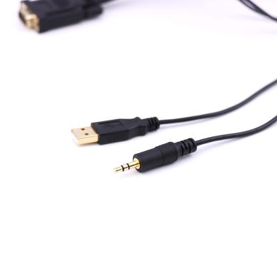 China HDTV Factory Direct Sales Wholesale Concise Design Adapter HdMi To VGA Converter Cable Male With Audio And Usb Power for sale