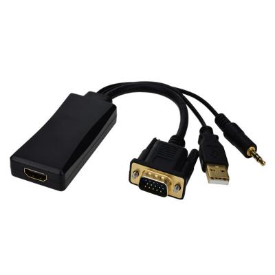 China With 3.5 vga2hdmi audio usb power supply and usb power supply vga port to hd mi converter cable for sale