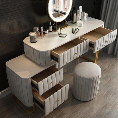 China Design Bedroom Dressing Table Adjustable Lightweight Marble Top Table (Other) Combination Adjustable Luxury Simple Leather Furniture Other) ( for sale