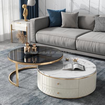 China Adjustable Metal Chipboard View Cabinet Sideboard (Other) (Other) Adjustable Luxury Living Room Round Stone Table Stone Coffee Table Side Marble Centerpiece For Home for sale