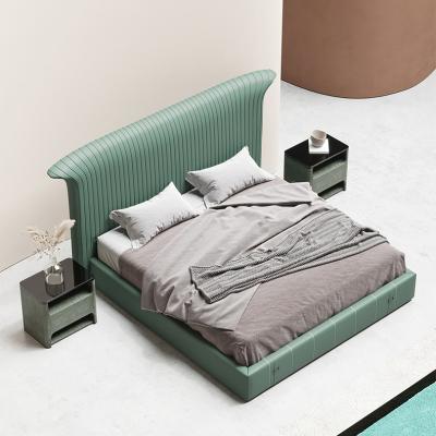 China American modern genuine leather double storage bed for sale