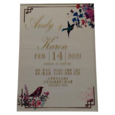 China All Transparent Acrylic Invitation Cards Elegant Wedding For Greeting for sale