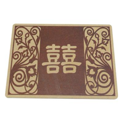 China All Happiness Wooden Double Invitation Cards Color Printing for Party Favors for sale