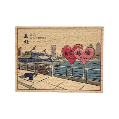 China All Best Selling Wooden Eco-friendly Creative Printed Love River Tourism Postcard For Valentine's Day Scenic Spot Souvenir Gift for sale