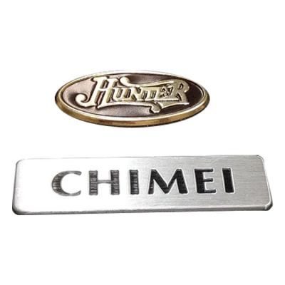 China Waterproof Aluminum Automobile Nameplate/Nameplate Metal Sticker Custom With Adhesive For Cars Home Appliance for sale