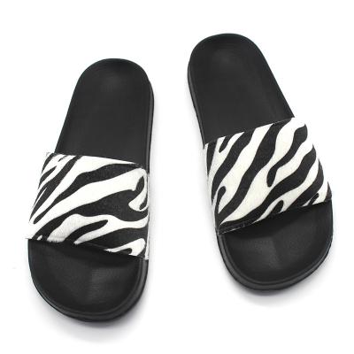 China 2020 New White Anti-Smell Zebra Slides Sandal for Women, OEM Print Slide Shoes Custom Ladies Slippers for sale