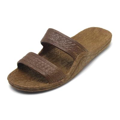 China Custom Anti-Smell Adult Brown Double Strap Jesus Style Hawaii Footwear Classic Sandals Unisex Slipper for sale