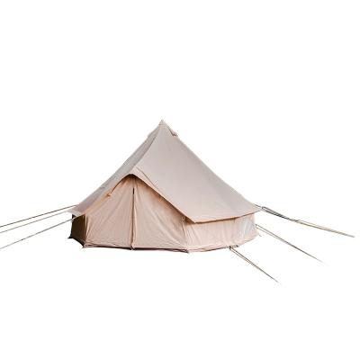 China Comfortable canvas bell teardrop lotus tent 3m bell tents glamping luxury camping bell tent for sale