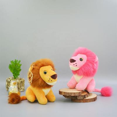 China 2021 Eco-Friendly Lovely Faux Fur Tail Stuffed 12cm Head Chain Lion Plush Toy for sale