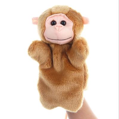 China Custom Stuffed Plush Hand Puppet Eco-Friendly Manufacture Dongguan Lovely Animal Puppet Monkey Soft Stuffed Hand Puppet for sale