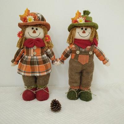 China Christmas Snowman Doll by High Quality Plush Decoration Stuffed Scarecrow Sound Doll for sale