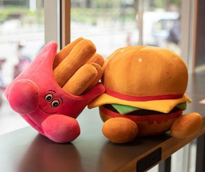 China Plush Simulation Snacks Ideas Hamburger Fries Tiles Plush Toys Children Dolls for sale