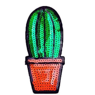 China Sew-on Custom Cactus Embroidery Plant Sequin Strawberry Sequin Patches for sale