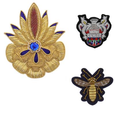 China Sew-on Manufacturer Directly Supply Wholesale Crown Thread India Silk Badges for sale