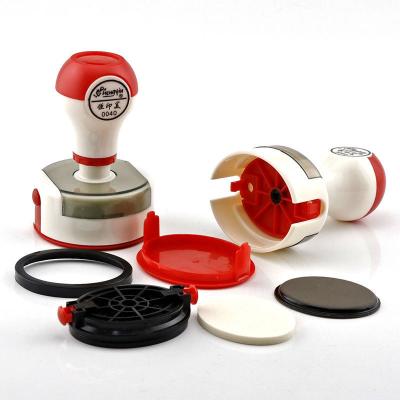 China Plastic office heat stamp office self ink stamp with round stamp ink pad with logo for sale