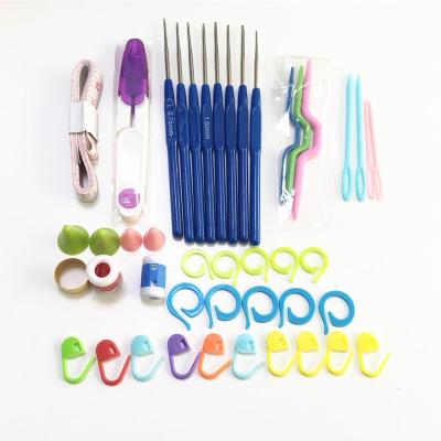 China Plastic Metal Crochet Hook Mixed Multicolor Knitting Needle Kit for sale