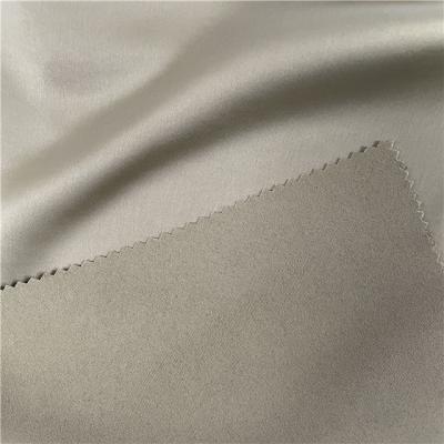 China Solid 75D*160D 100%poly organic heavy satin fabric with good hand feel for sale